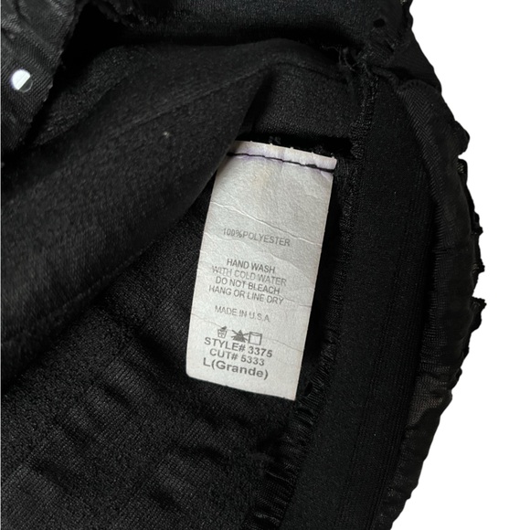 Sparkling Super Cute Black Shelly Tube Top with Ruffles a d Satin Bow - Picture 7 of 8